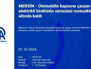 Mersin Tarsus’ta Elektrikli Bisiklet Kazası: Motosiklet Altında Kaldı